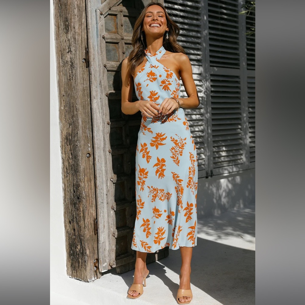 HELLO MOLLY LEAVE ME LOVING YOU MIDI DRESS BLUE